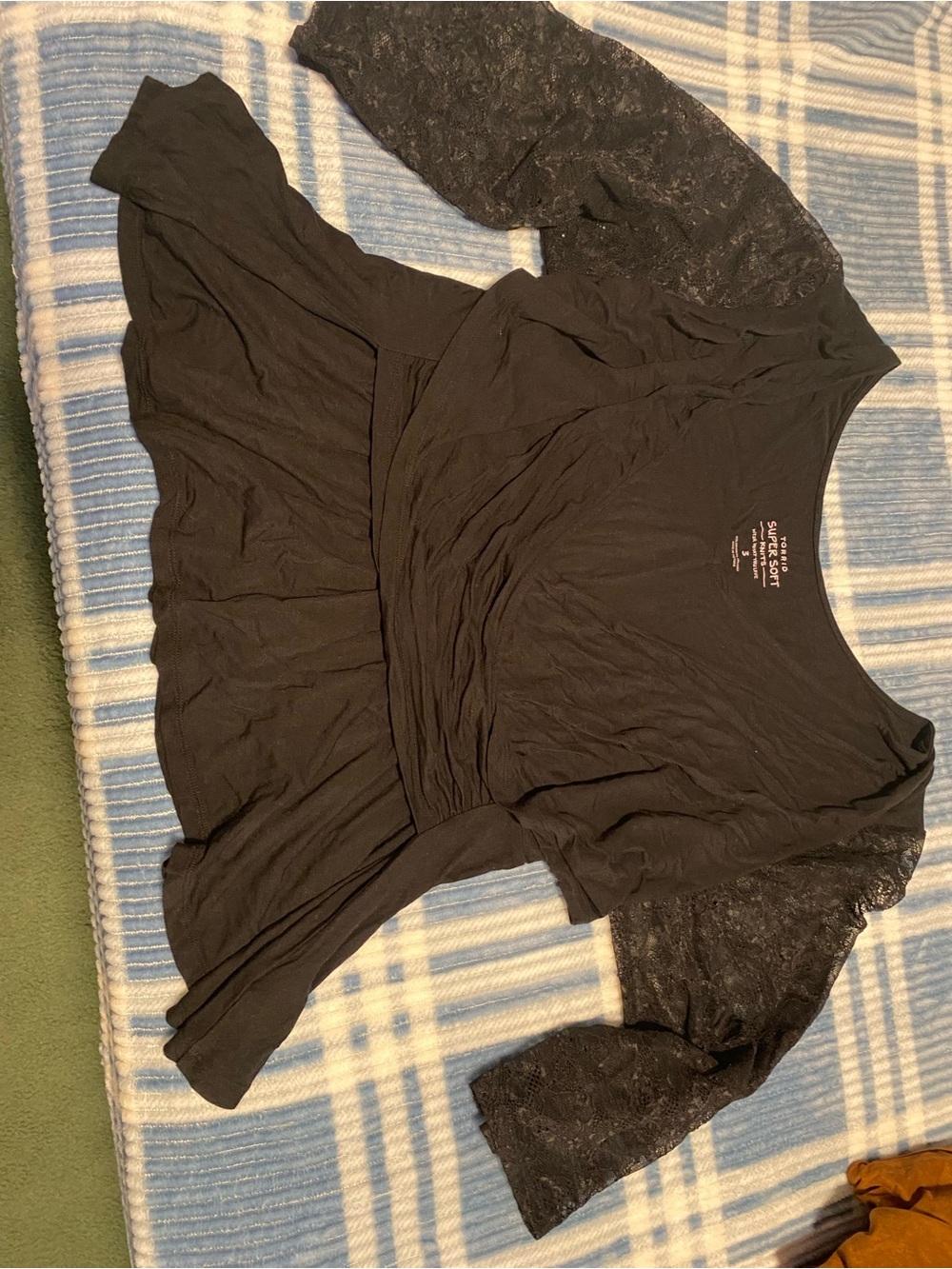 Torrid Lace Sleeve Peplum Top